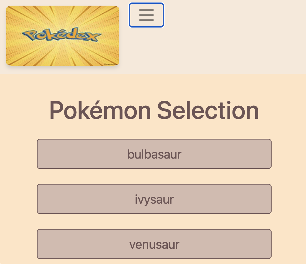 Pokedex project screenshot