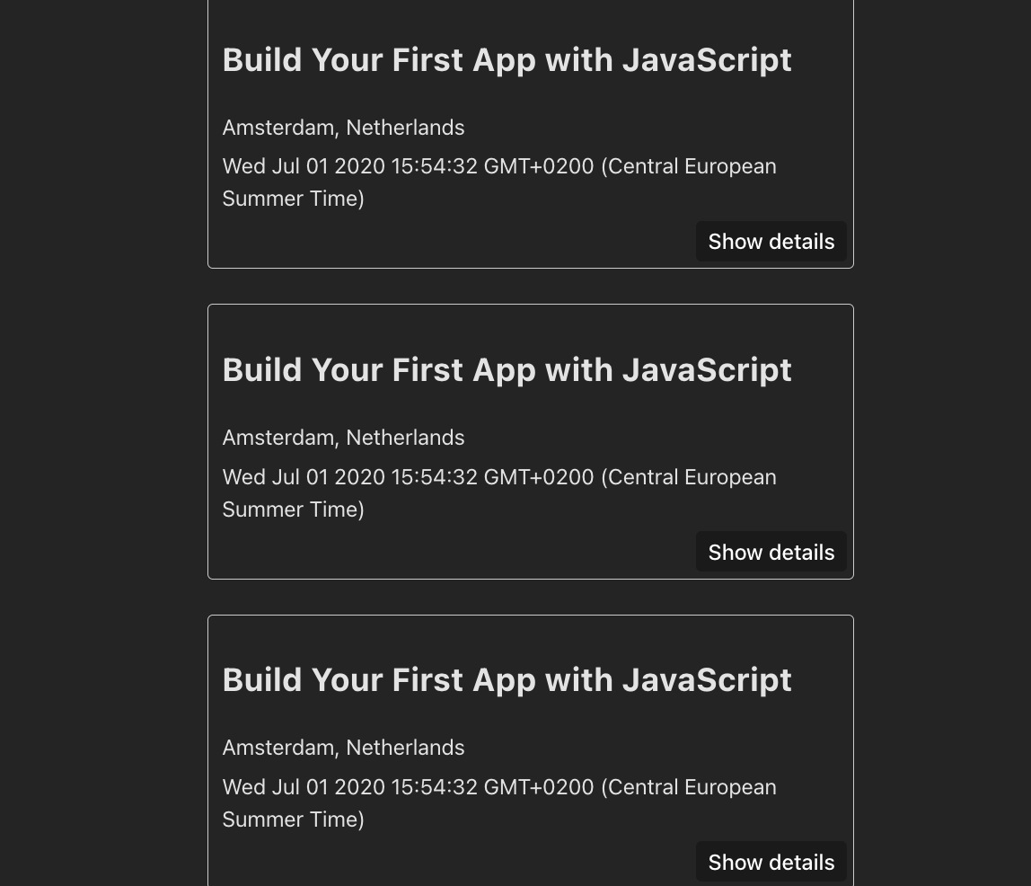 Serverless App 'MEET' project screenshot 2