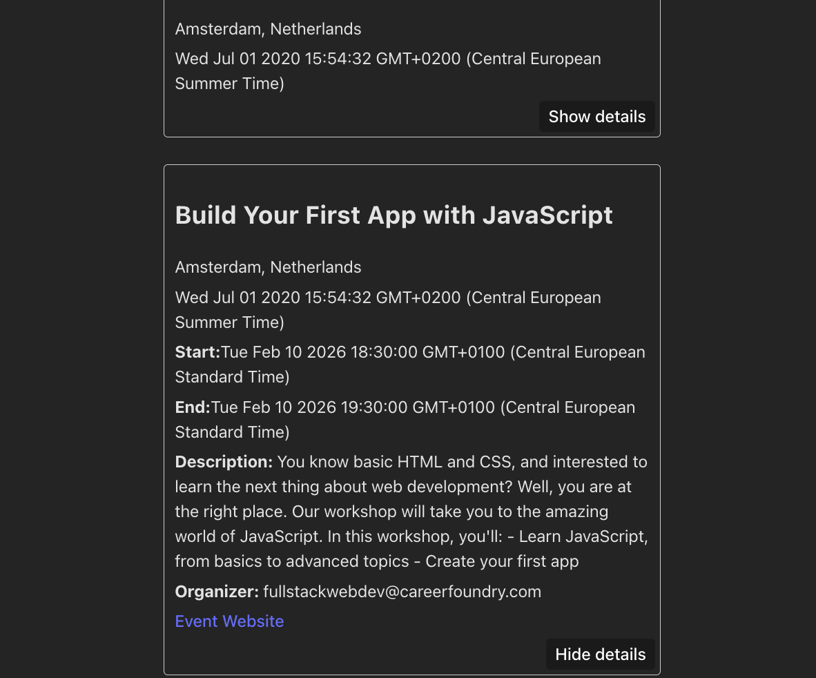 Serverless App 'MEET' project screenshot 3