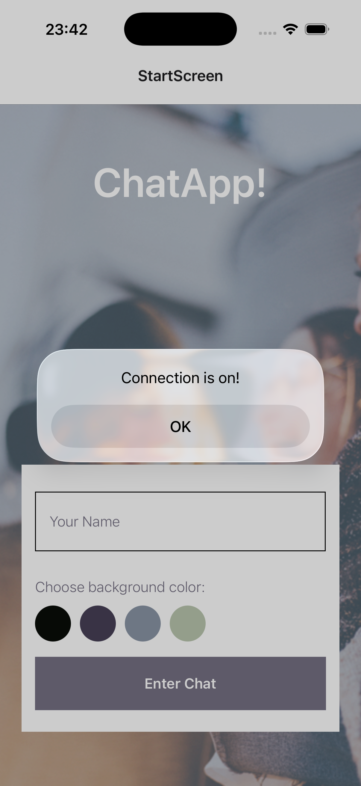 Mobile Chat App project screenshot